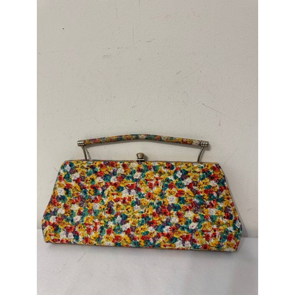 Vtg 1960's MCM Impressionist "ditsy" floral purse by Town and Country Shoes